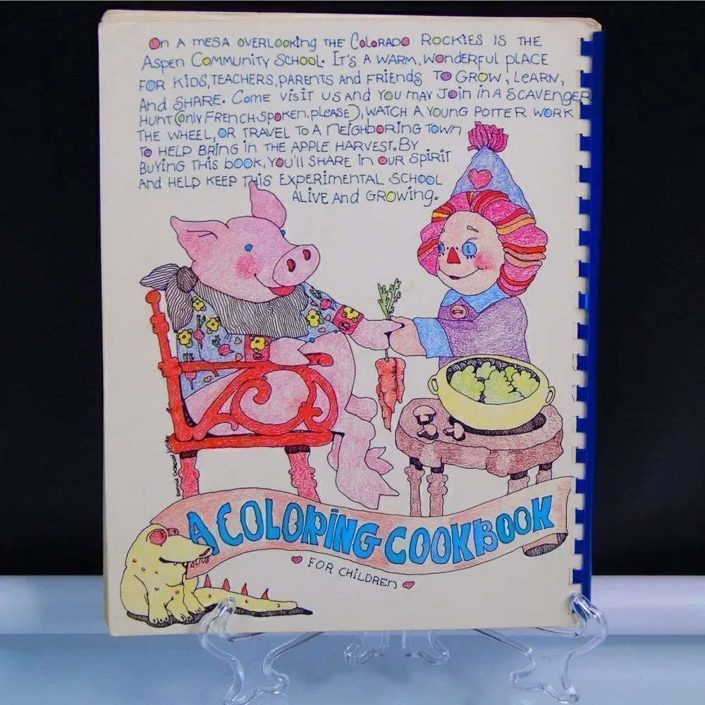 Children Cookbook Vintage 1974 A Coloring Recipe Book Aspen Colorado Kids Book
